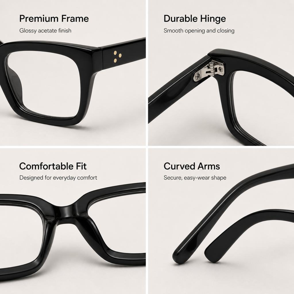 Essentia Blue Light Glasses – bold square frame