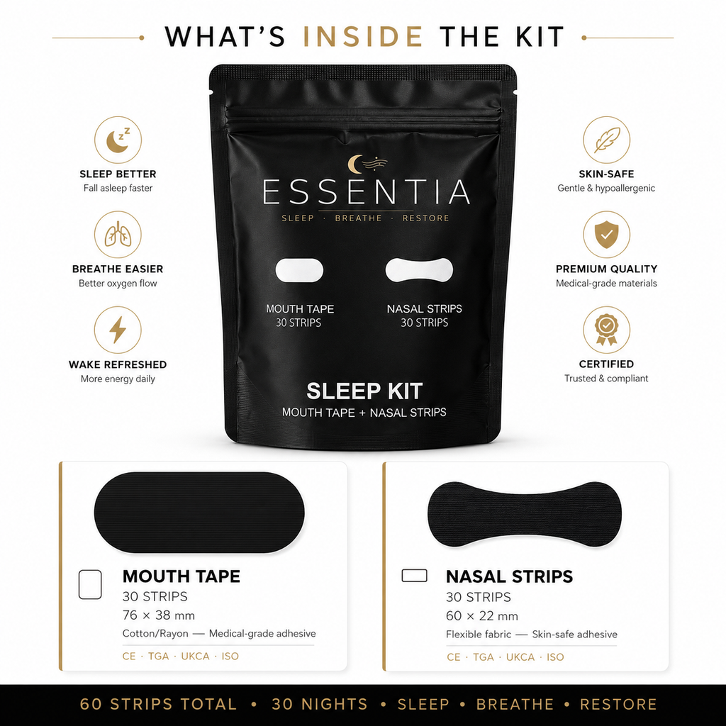 Essentia Sleep Kit – mouth tape and nasal strips