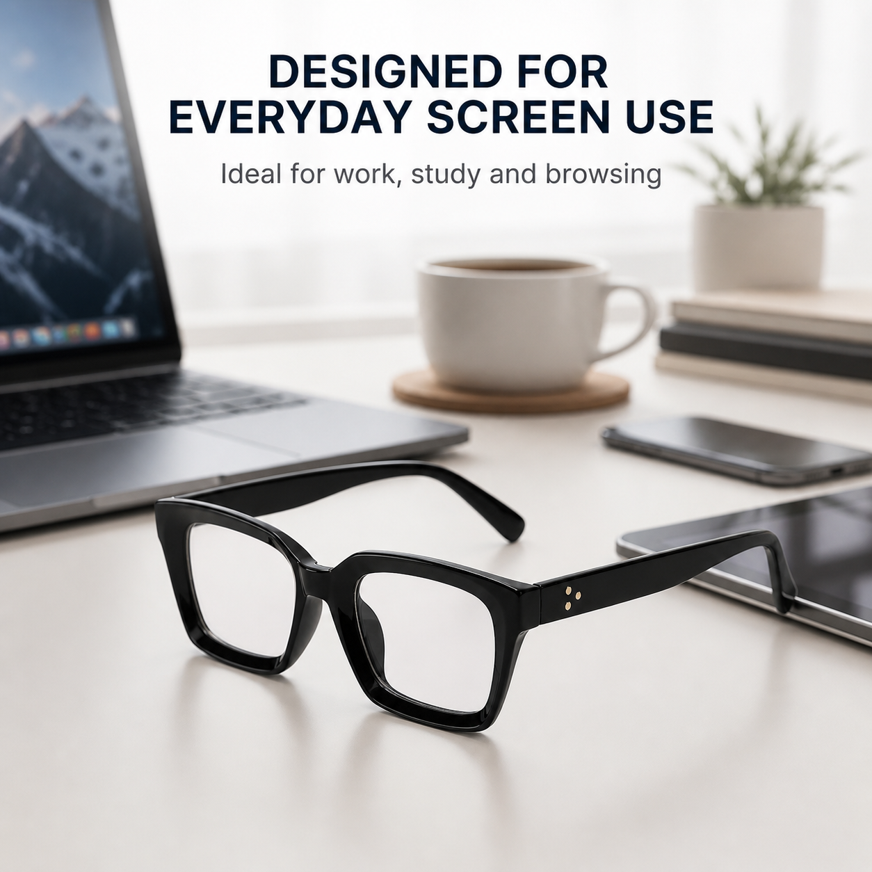 Essentia Blue Light Glasses – bold square frame