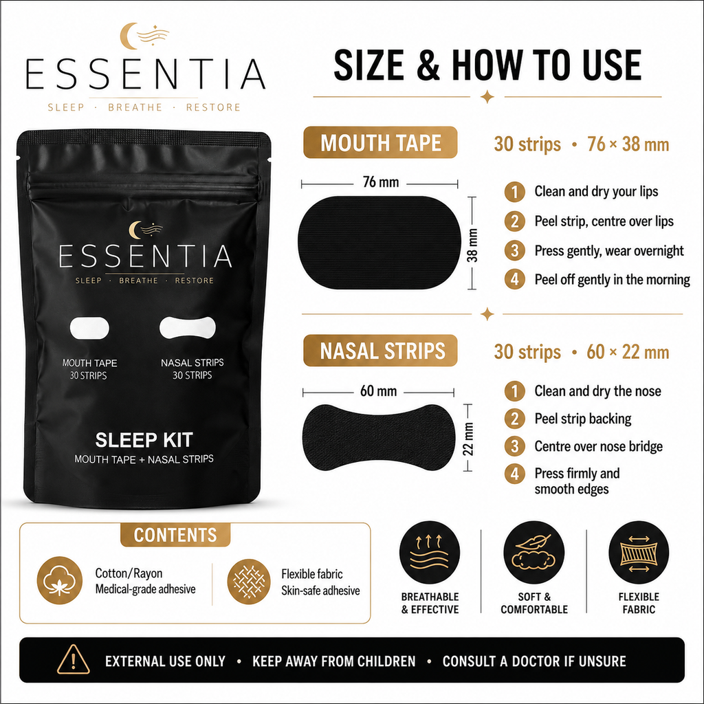 Essentia Sleep Kit – mouth tape and nasal strips